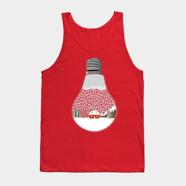 A snowy night in a light bulb Tank Top by mypointink